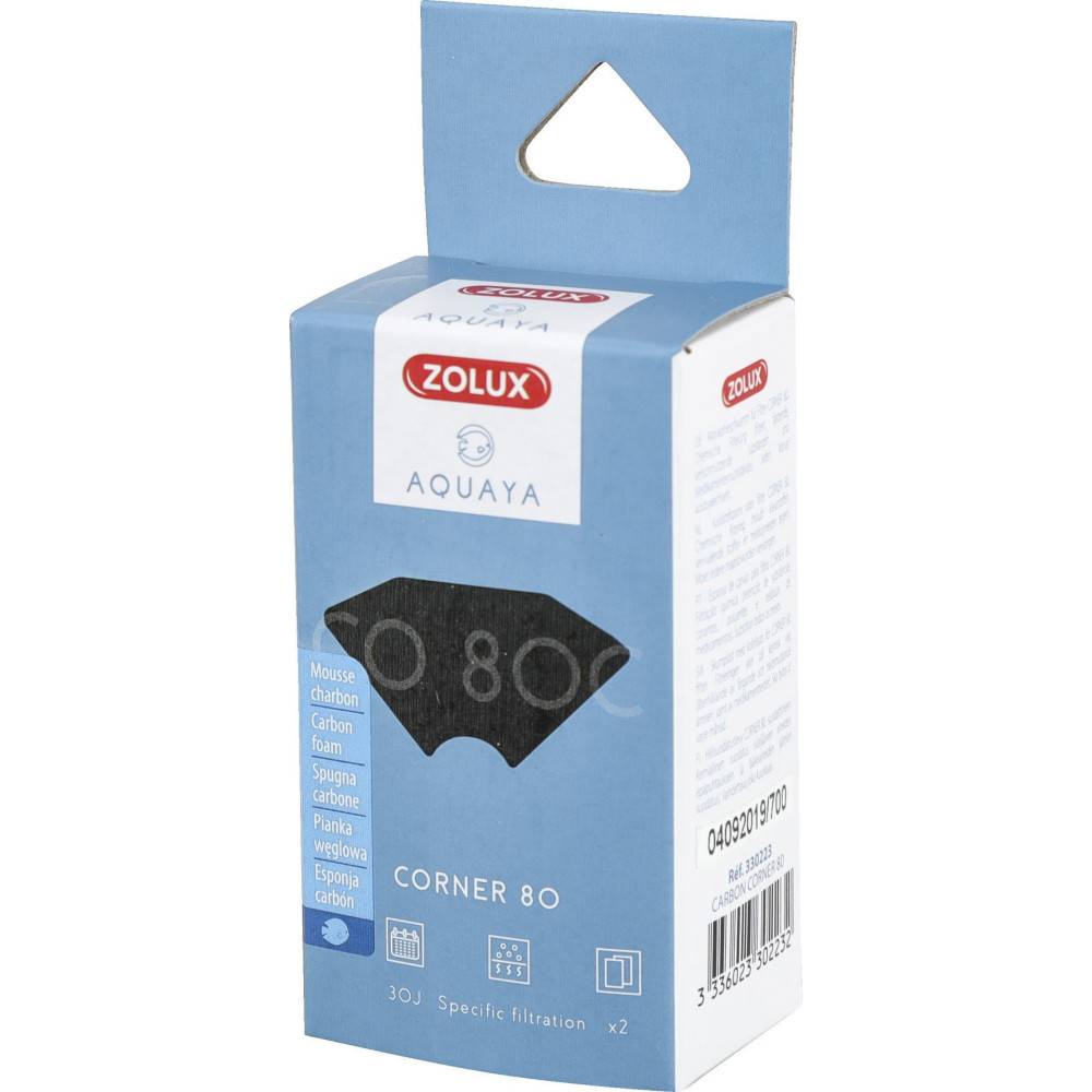 Zolux - Filtre pour pompe corner 80, filtre CO 80 C mousse charbon x 2. pour aquarium. - Image 2