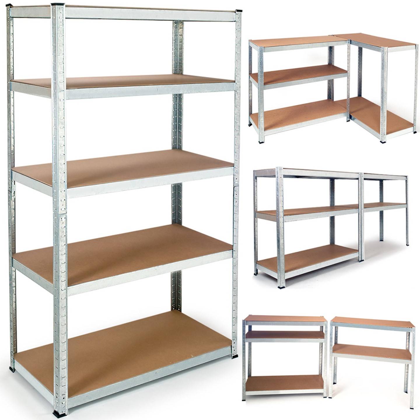 Etagère modulable charges lourdes en métal 5 plateaux - Image 1
