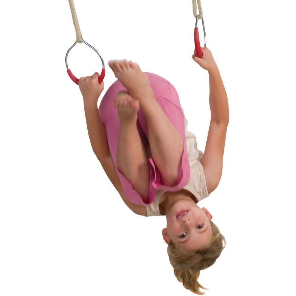 Kbt - Anneaux de gymnastique en métal avec corde (Lot de 2) Cordes en polypropylène - Imagen 2