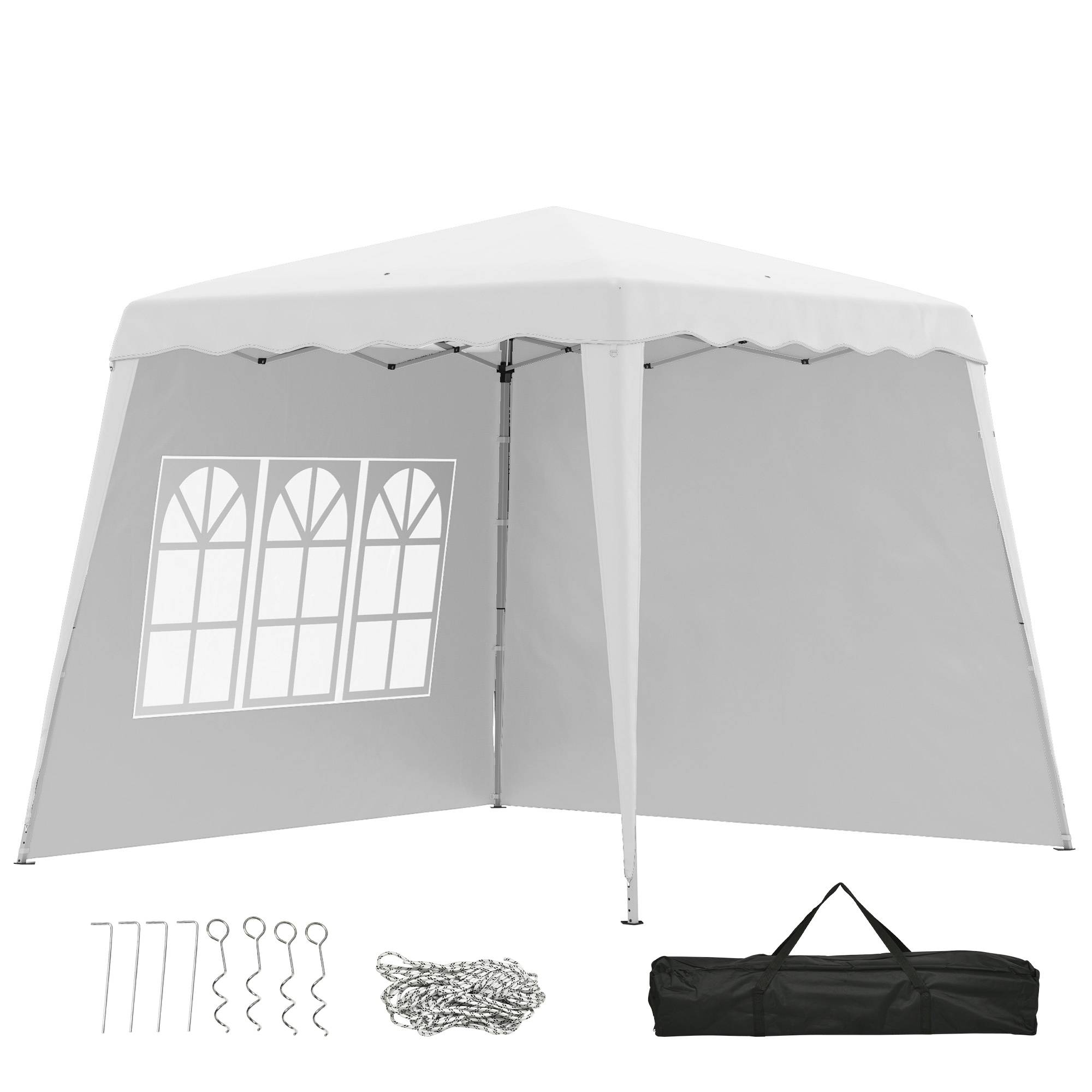 Sans Marque - Tonnelle de jardin pliante à hauteur réglable, en acier et toile Oxford, 2,4 x 2,4 x 2,5 m - Image 1