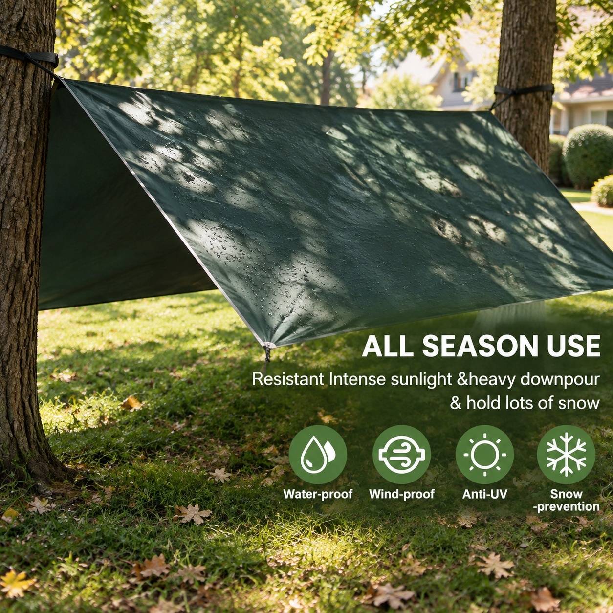 Tente Abri Toile Imperméable PU3000mm 210T Polyester 3x3m Extérieur - Image 2