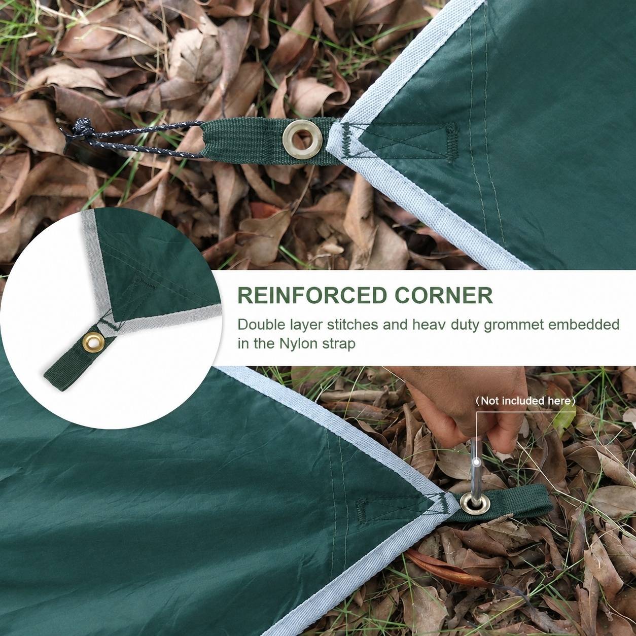 Tente Abri Toile Imperméable PU3000mm 210T Polyester 3x3m Extérieur - Image 3