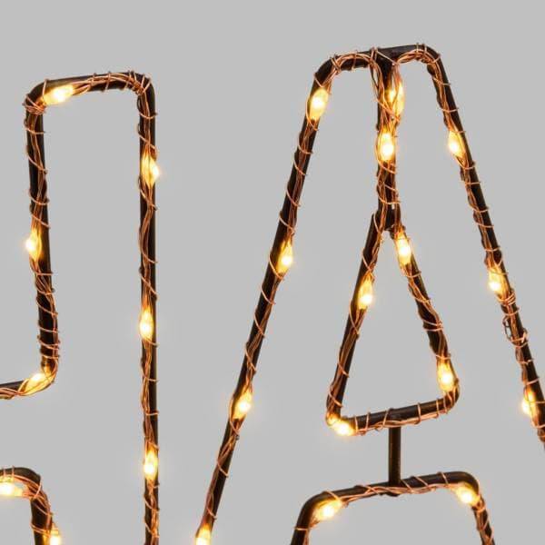 Mot lumineux HAPPY métal fil cuivre MicroLED Blanc chaud IP44 Lotti - Imagen 5