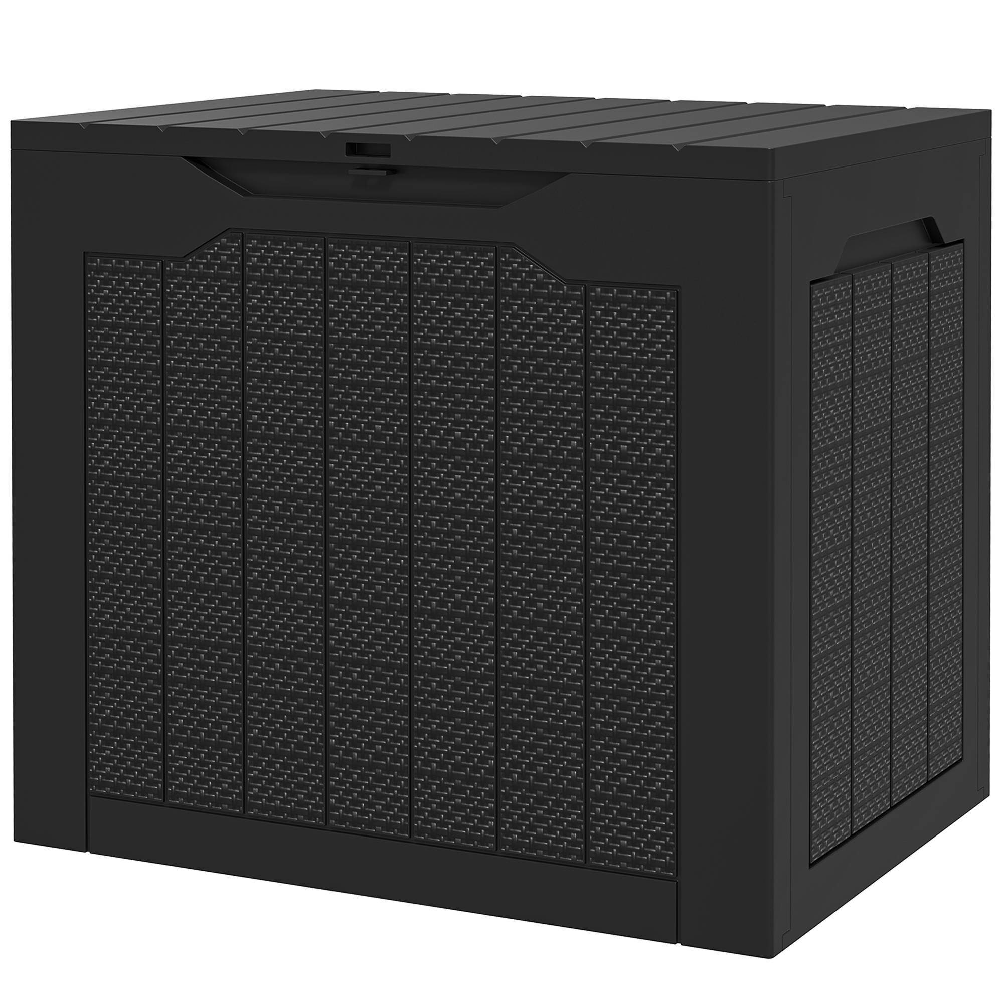 Petit coffre de jardin en plastique pour outils avec poignées 56x41x50cm Noir - ComfortXL Outdoor Living - Image 2