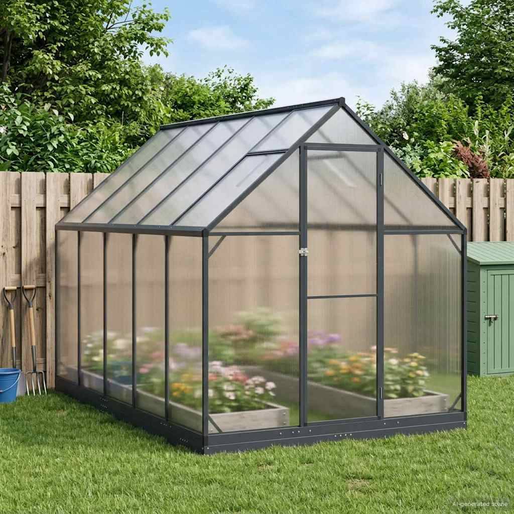 PANGIVO - Serre de jardin aluminium et acier anthracite 183.5 x 303.5 x 207 cm - PANGIVO - Image 1