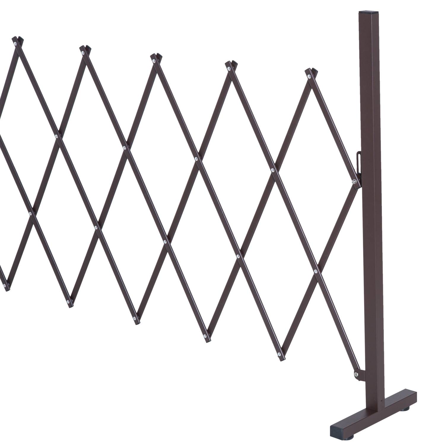 ComfortXL - Barrière extensible jardin aluminium et fer 35 à 300 cm brun foncé séparation terrasse et balcon modulable - Image 9