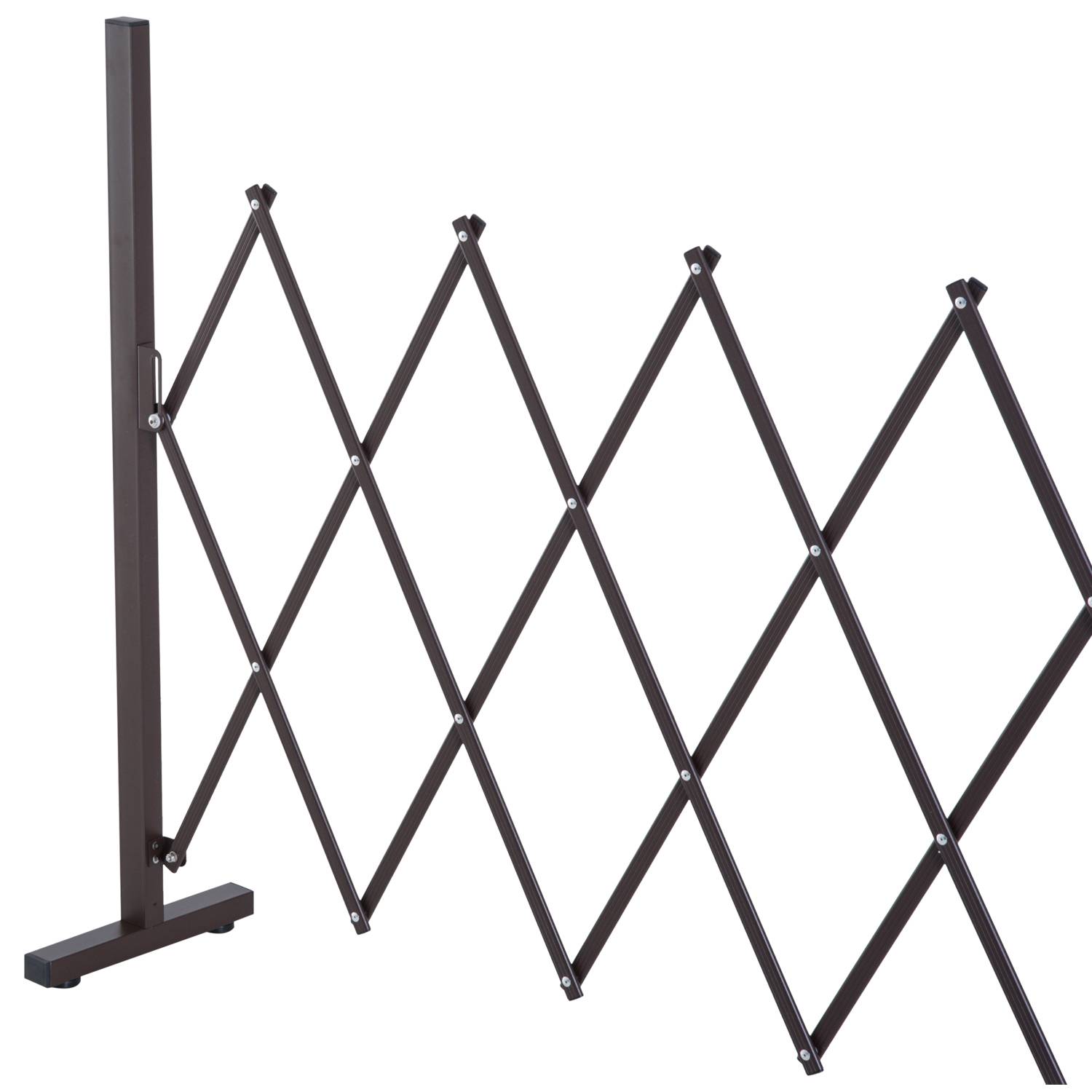 ComfortXL - Barrière extensible jardin aluminium et fer 35 à 300 cm brun foncé séparation terrasse et balcon modulable - Image 8