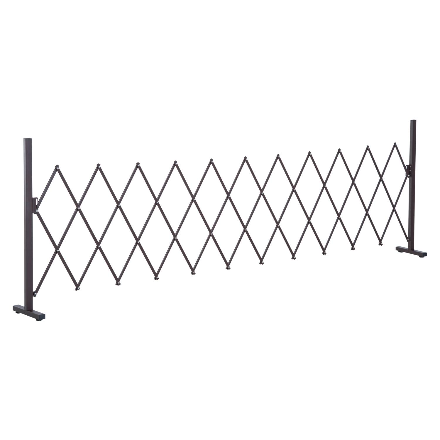 ComfortXL - Barrière extensible jardin aluminium et fer 35 à 300 cm brun foncé séparation terrasse et balcon modulable - Image 2
