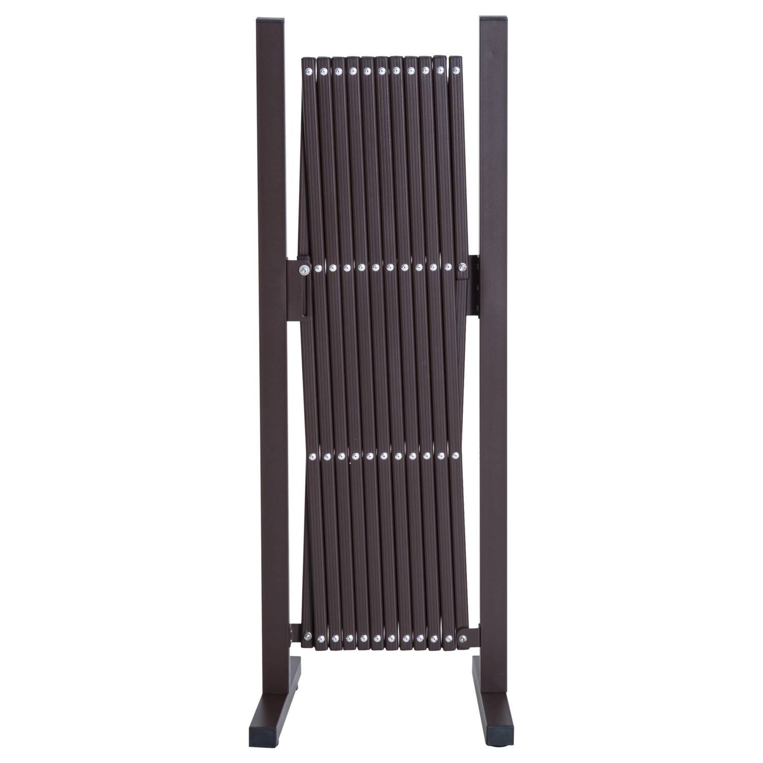ComfortXL - Barrière extensible jardin aluminium et fer 35 à 300 cm brun foncé séparation terrasse et balcon modulable - Image 7