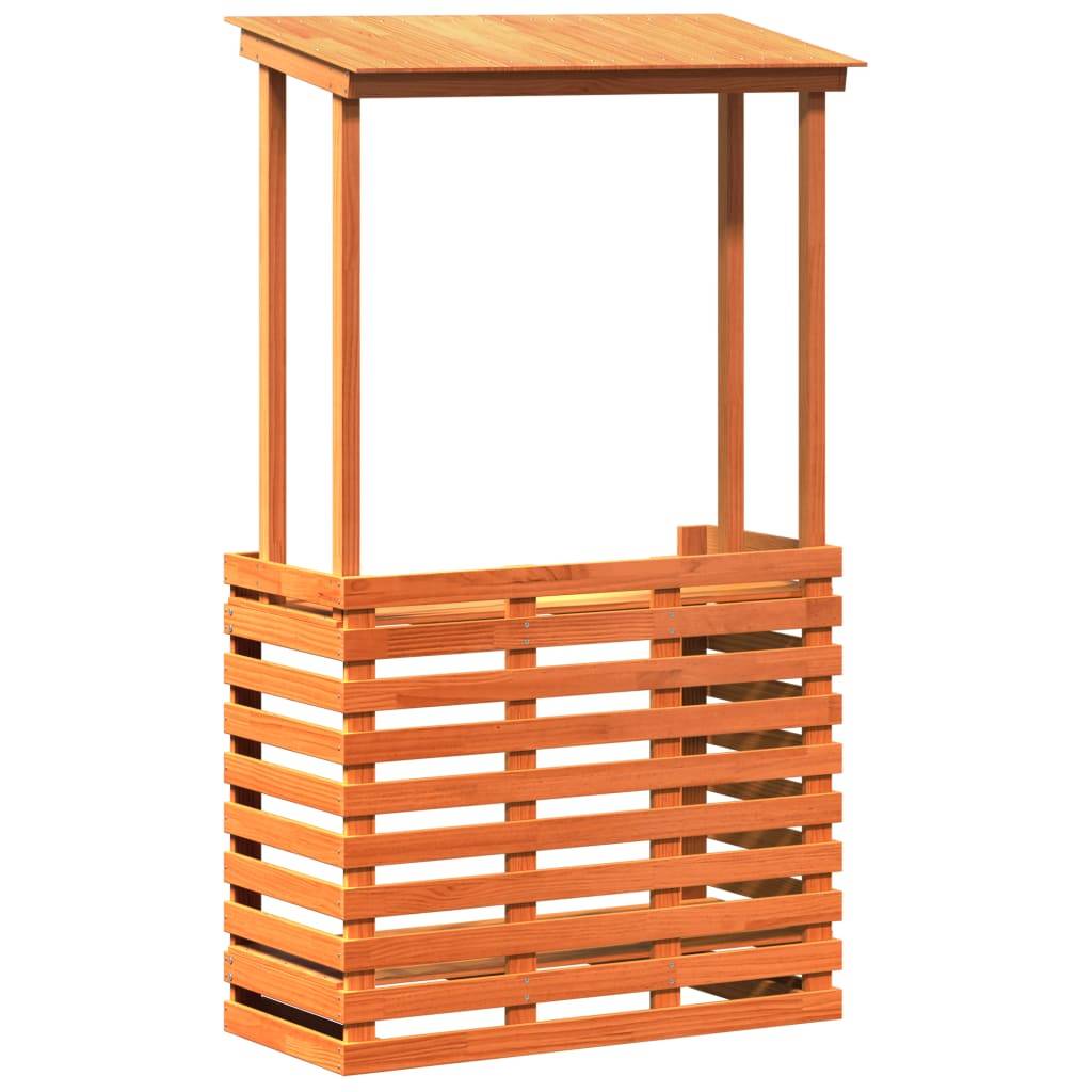 Table de bar extérieur bois massif marron 112.5 x 57 x 195.5 cm - PANGIVO - Image 2