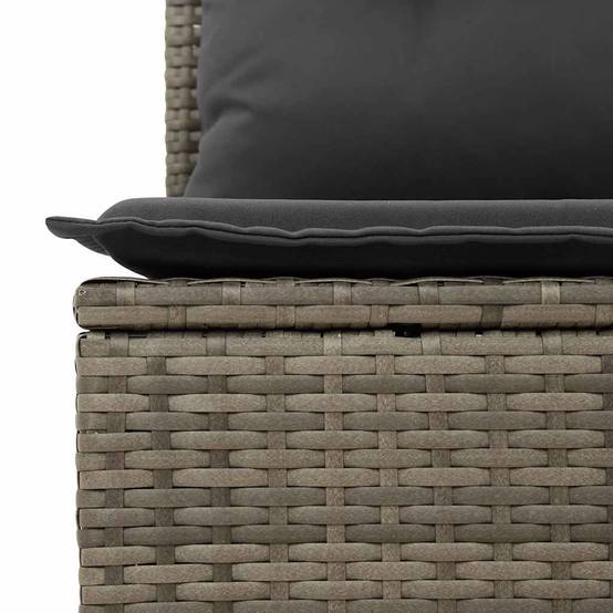 Salon d'Extérieur 6 pcs Résine Tressée Gris avec Pouf Table Relevable et Coussins Déhoussables – ComfortXL Outdoor Living - Image 10