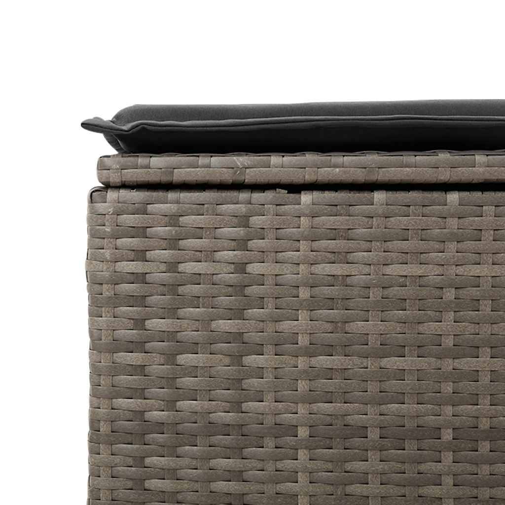 Salon d'Extérieur 6 pcs Résine Tressée Gris avec Pouf Table Relevable et Coussins Déhoussables – ComfortXL Outdoor Living - Image 3