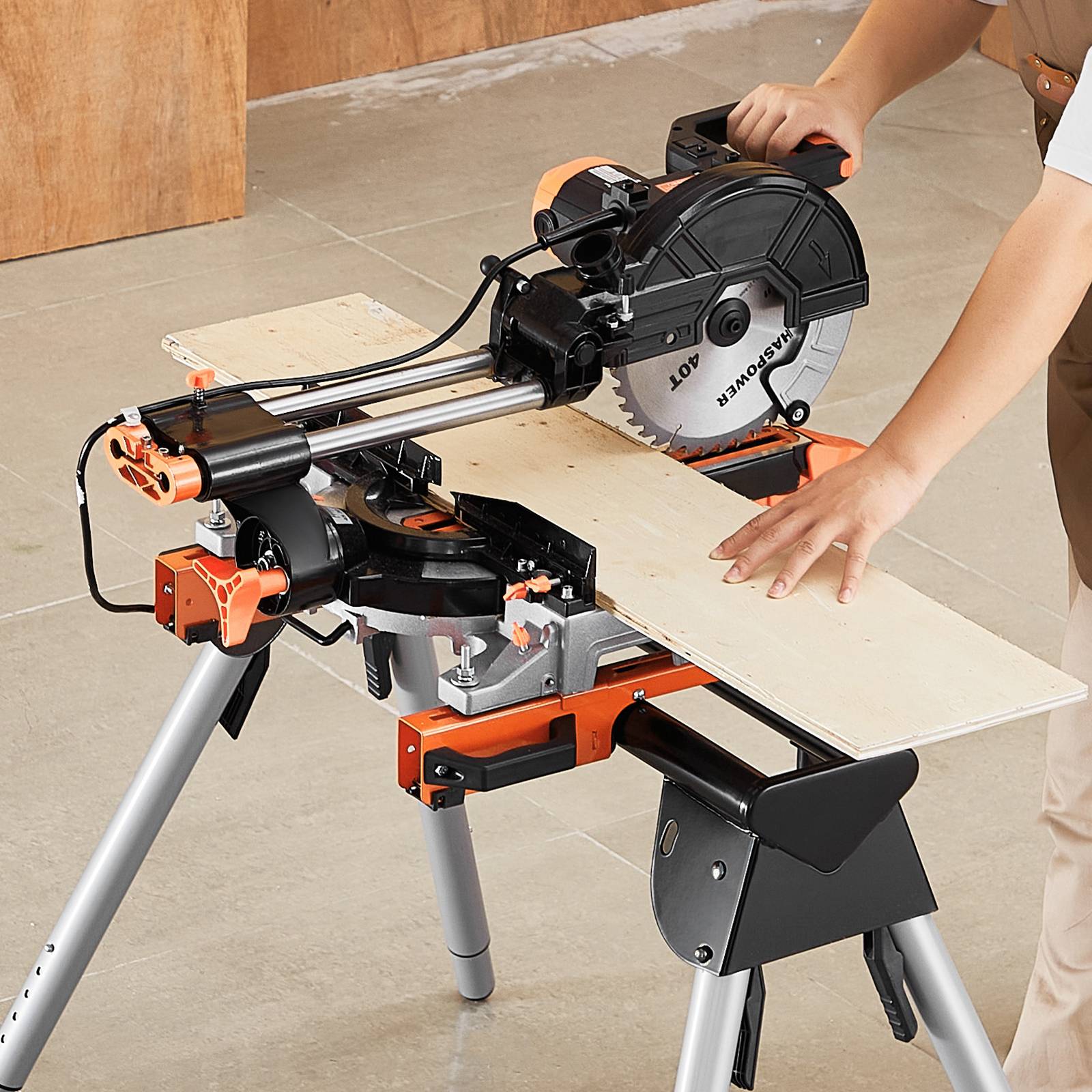 VEVOR Support scie onglet universel 149.5kg, pliable, acier, hauteur réglable. - Image 8