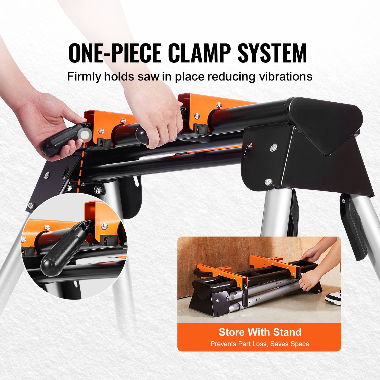 VEVOR Support scie onglet universel 149.5kg, pliable, acier, hauteur réglable. - Image 5