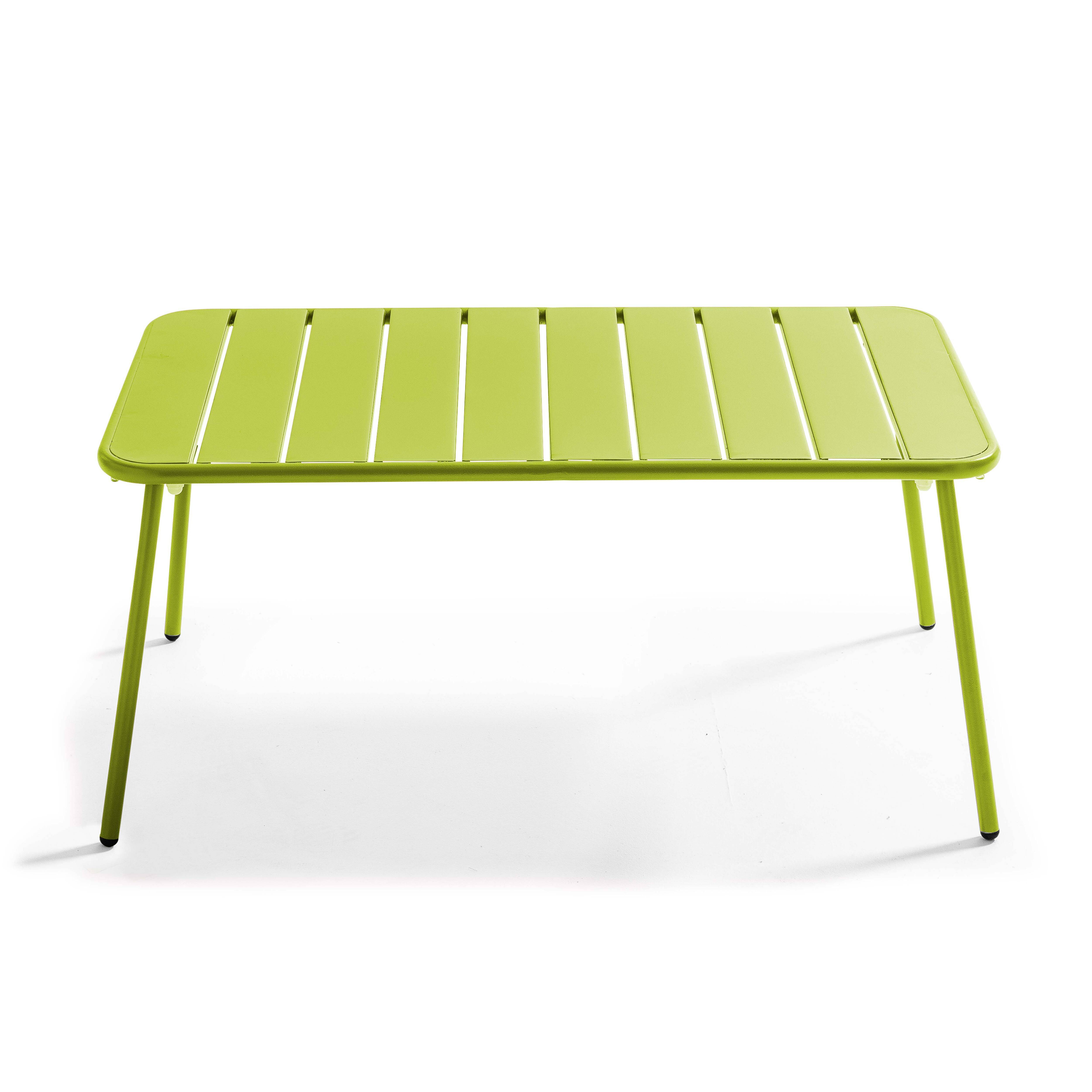 Oviala - Table basse de jardin acier vert 90 x 50 cm Palavas - Oviala - Imagen 4