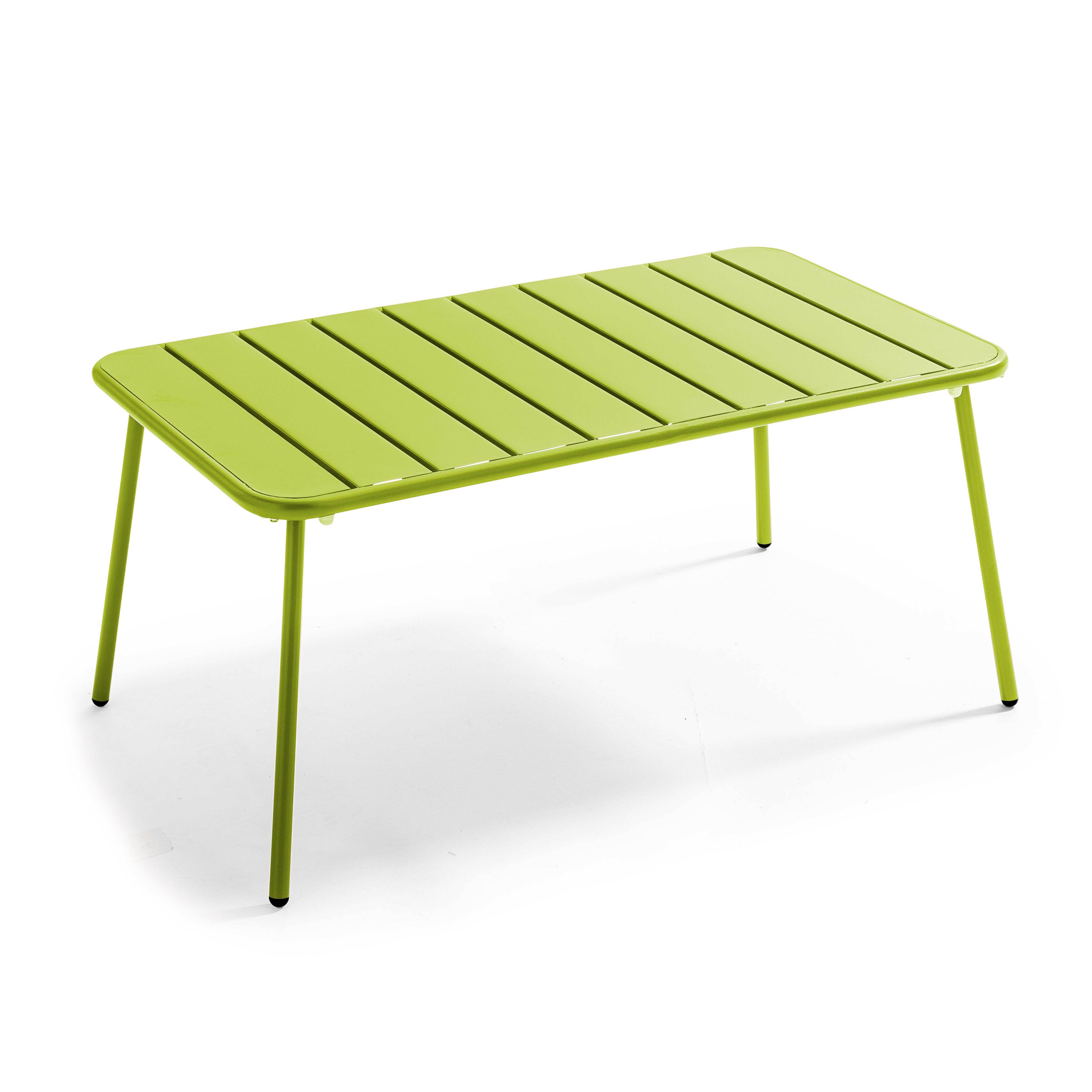 Oviala - Table basse de jardin acier vert 90 x 50 cm Palavas - Oviala - Imagen 1