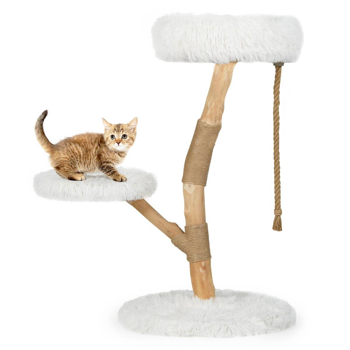 Maison Chic - Arbre à Chat Tour en Bois pour Chat avec Perchoir Centre d'Activité en Bois Massif pour Chat - Image 1