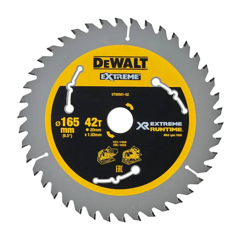 Dewalt - Lame de scie circulaire plongeante Ø165x20mm 42 dents DEWALT DT99561-QZ Carbure XR Runtime Dewalt - Imagen 1