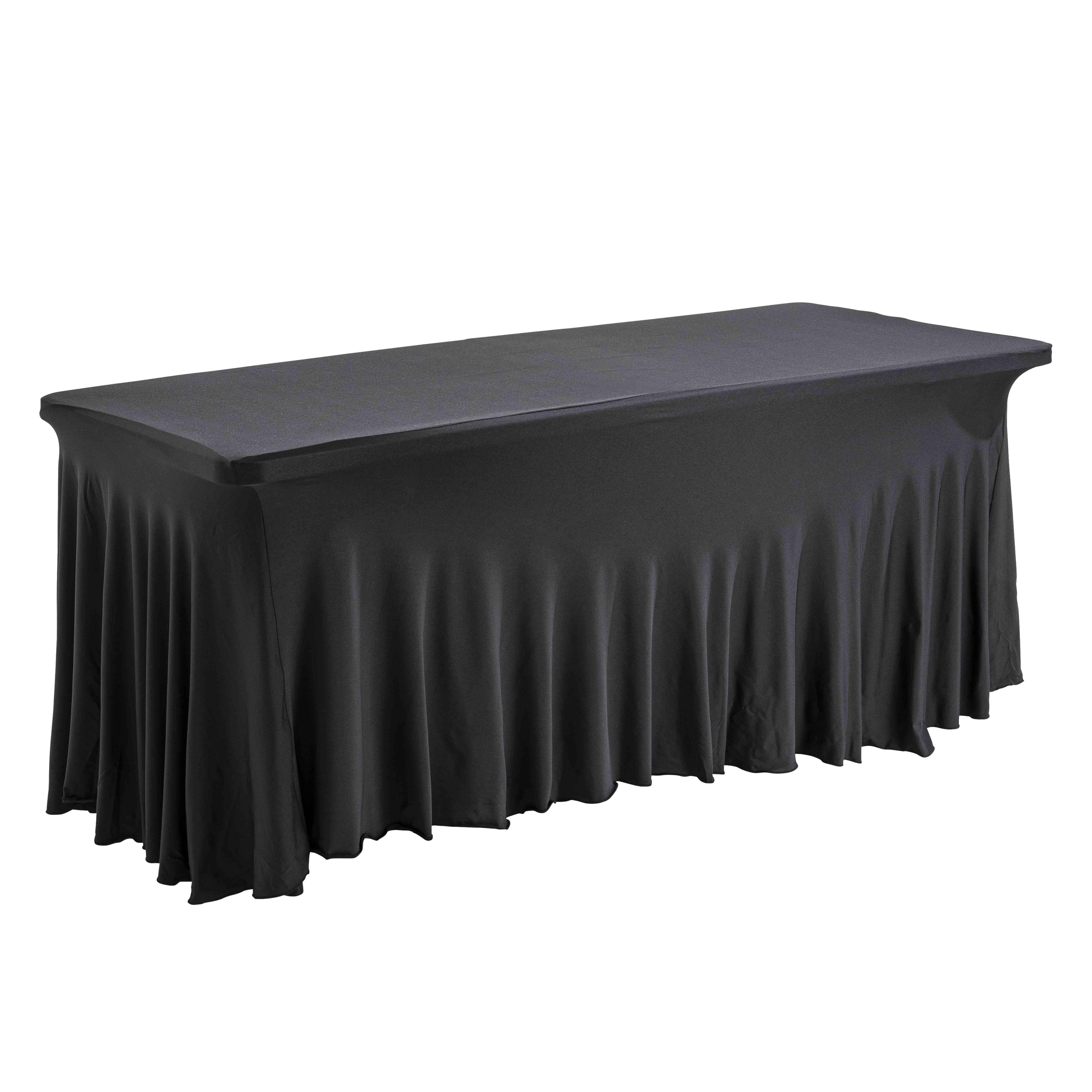Oviala - Table pliante 8 places et nappe drapée noire - Oviala - Imagen 1