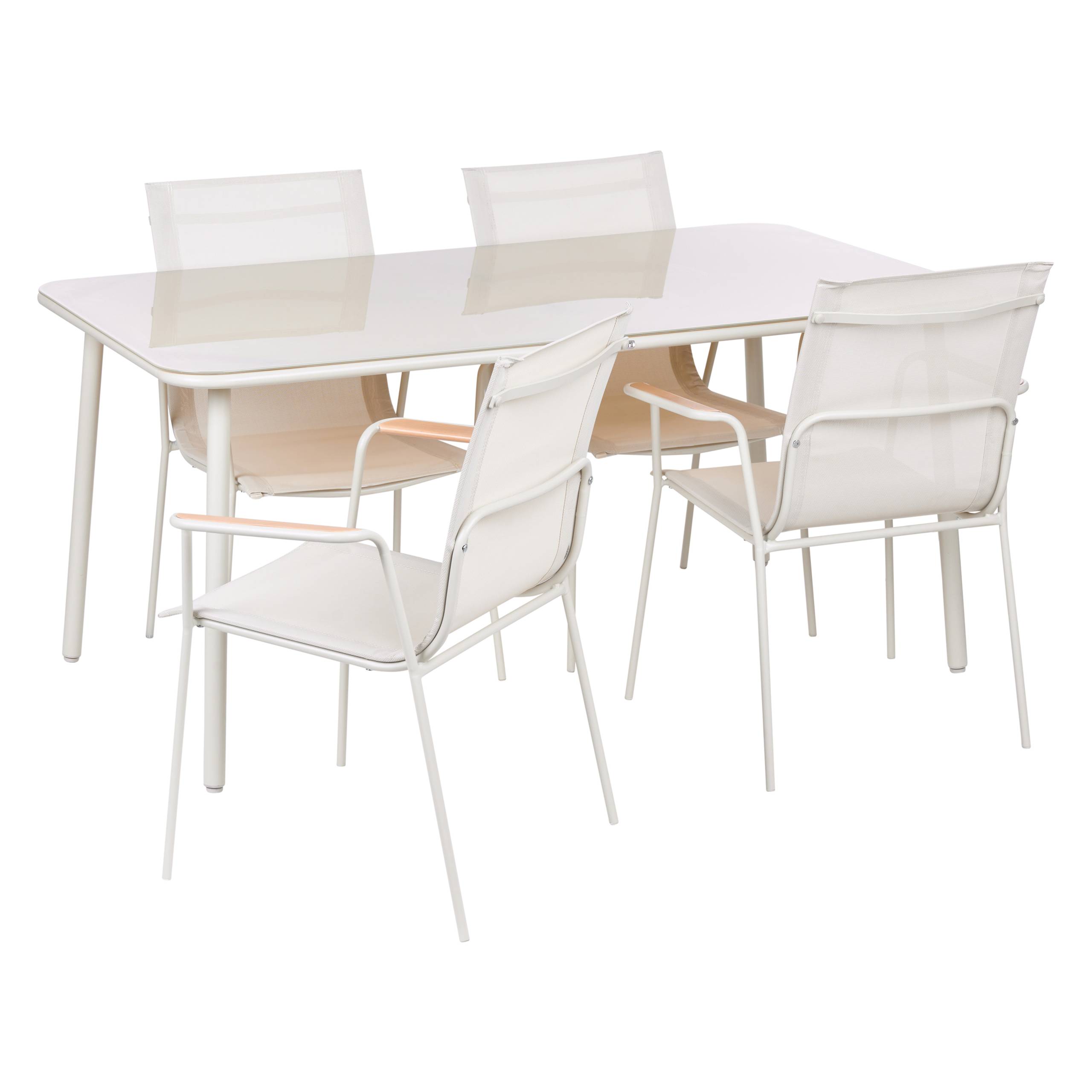 Set de salle à manger Acier Beige clair CARAVINO - Beliani - Image 1