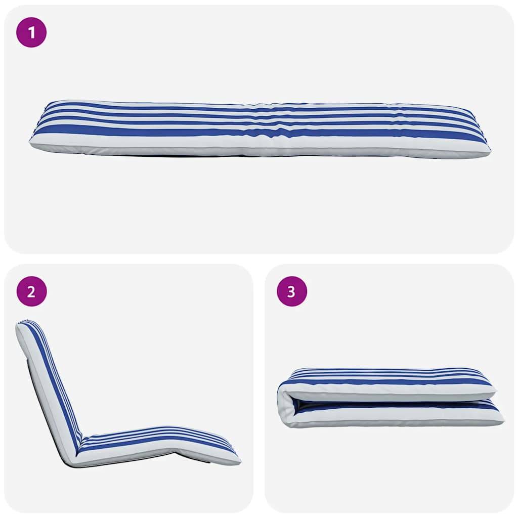 Vidaxl - Transat pliant bleu et blanc 175 x 54 x 8,5 cm tissu Oxford vidaXL 4019761 - Image 9