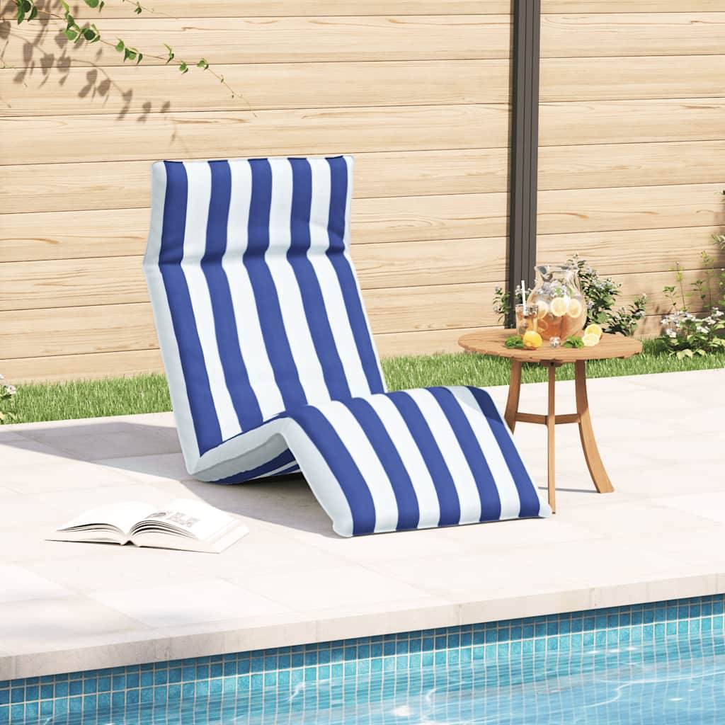 Vidaxl - Transat pliant bleu et blanc 175 x 54 x 8,5 cm tissu Oxford vidaXL 4019761 - Image 4