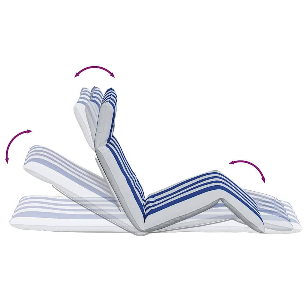 Vidaxl - Transat pliant bleu et blanc 175 x 54 x 8,5 cm tissu Oxford vidaXL 4019761 - Image 10