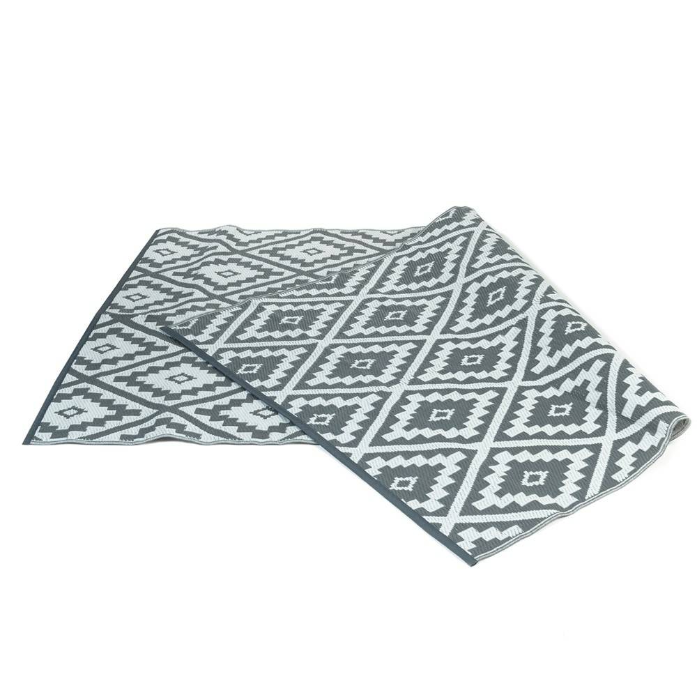 Terre Jardin - Tapis extérieur rectangulaire réversible 270 x 370 Gris - Imagen 3