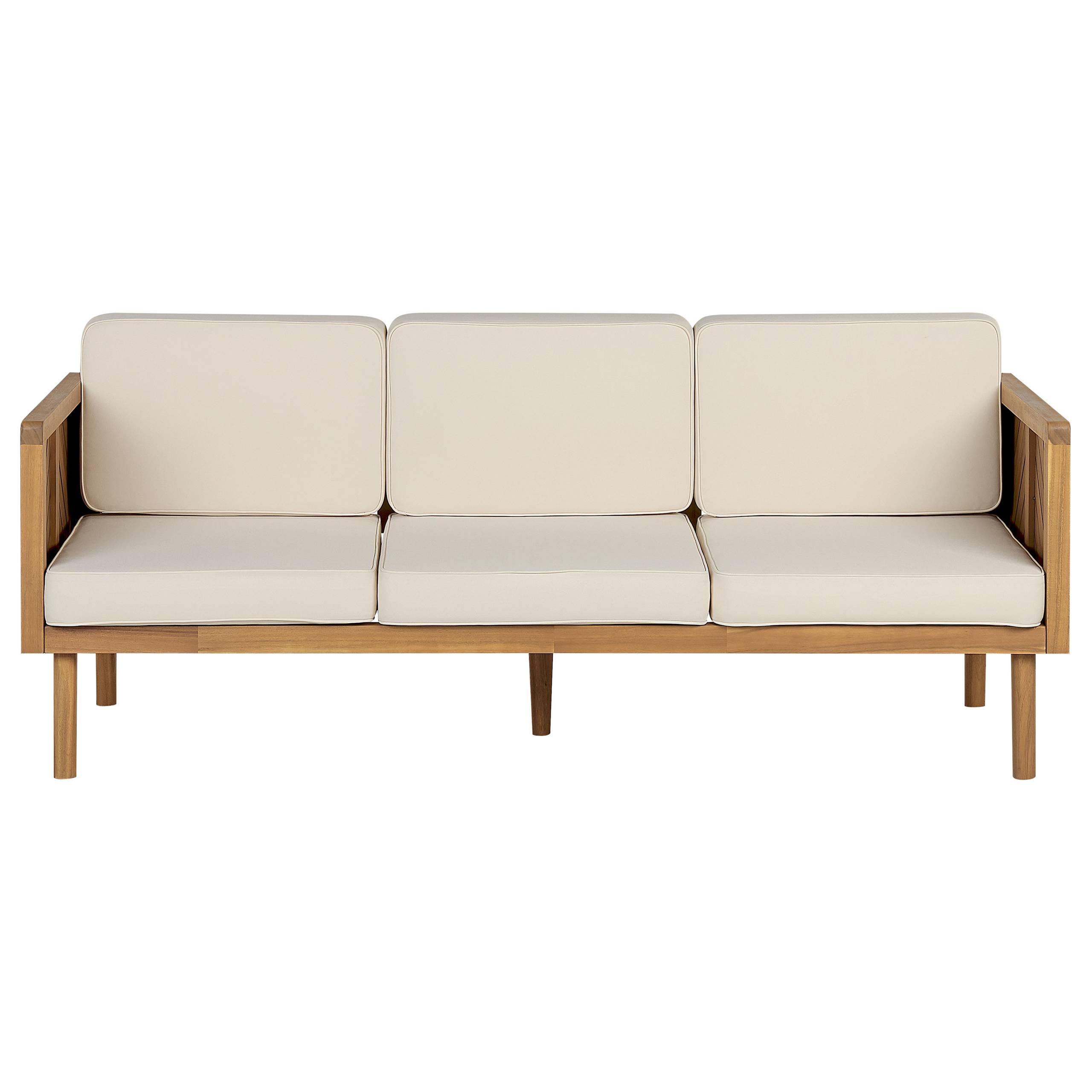 Beliani - Canapé de jardin, 3 Personnes Acacia Marron BARATTI - Beliani - Imagen 2