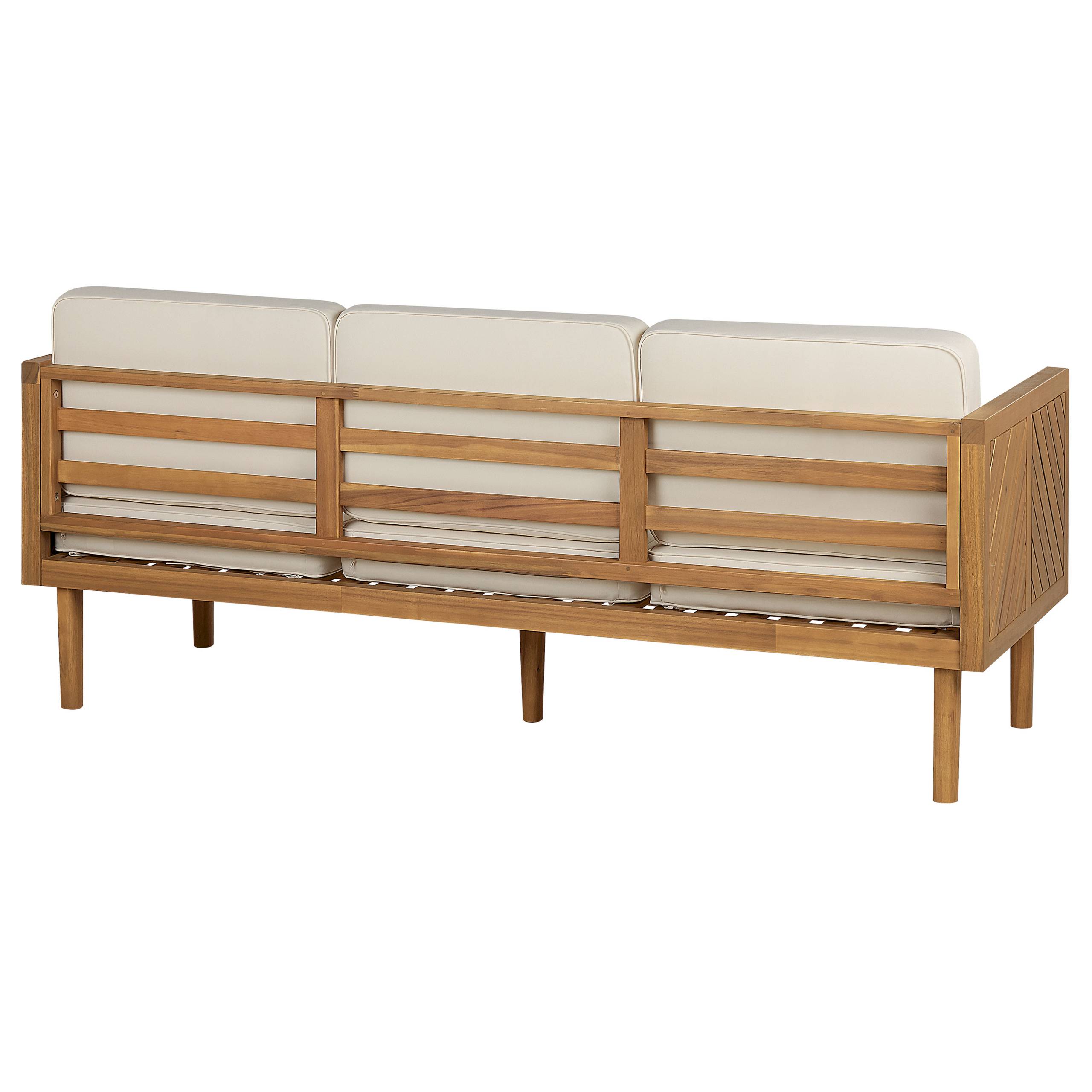 Beliani - Canapé de jardin, 3 Personnes Acacia Marron BARATTI - Beliani - Imagen 4