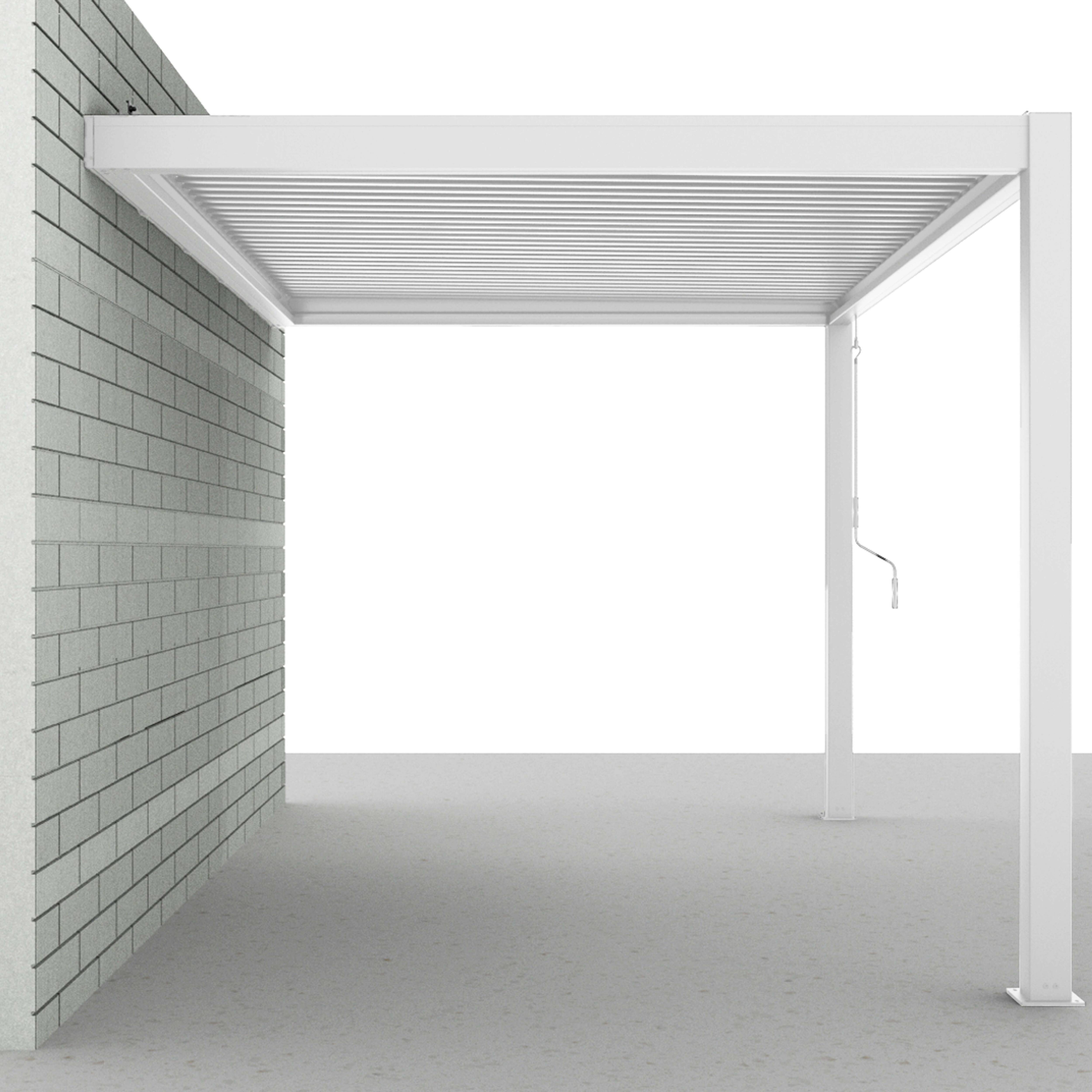 Oviala - Pergola bioclimatique adossée blanche 3x4m et 2 Stores - Oviala - Imagen 5