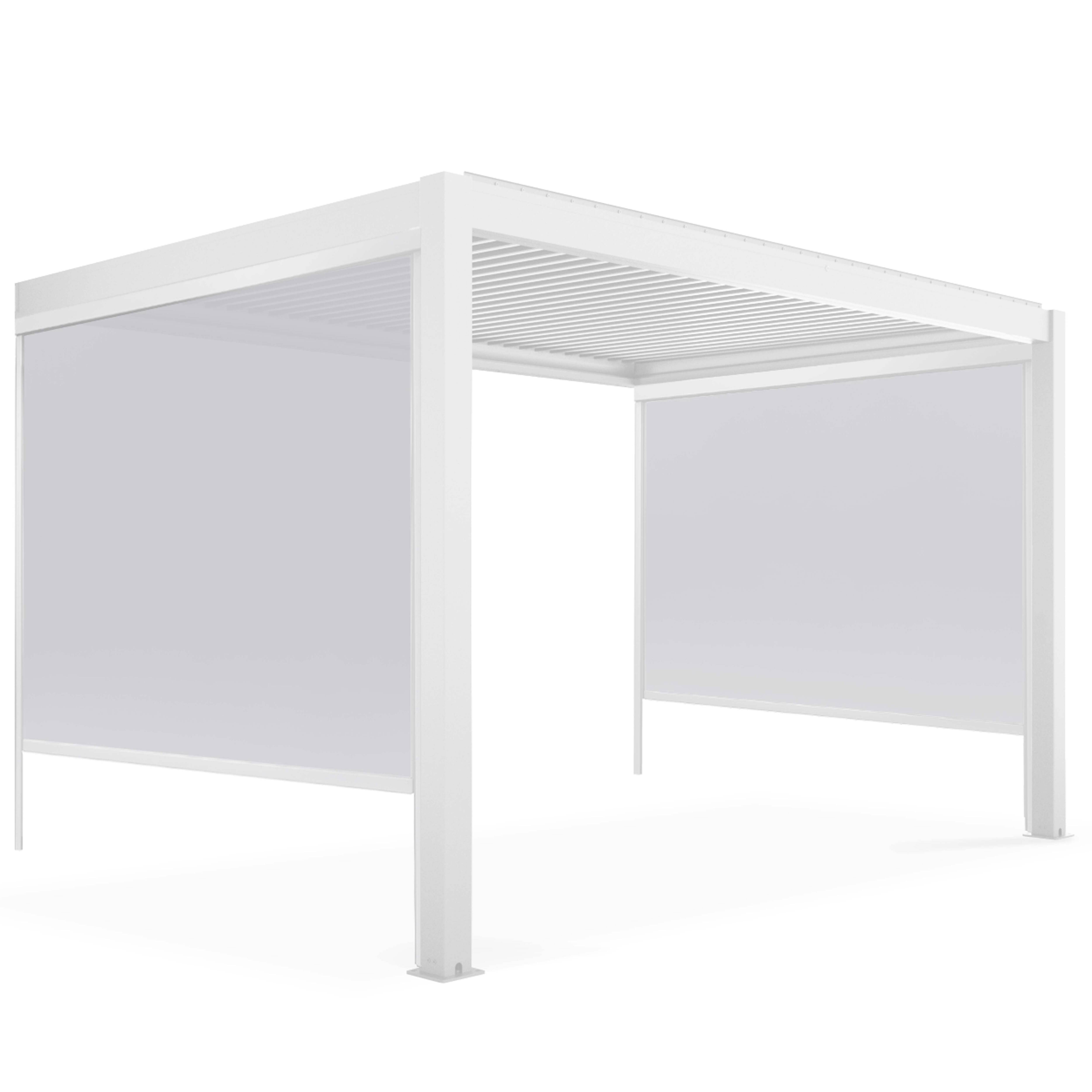 Oviala - Pergola bioclimatique adossée blanche 3x4m et 2 Stores - Oviala - Imagen 2