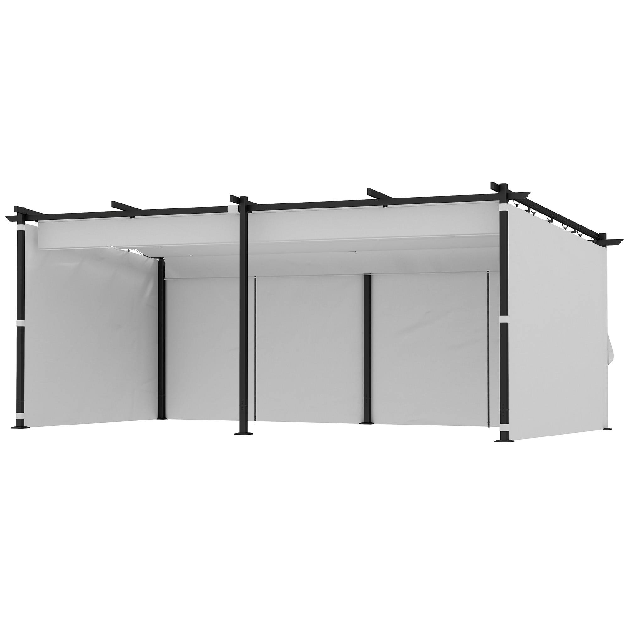 Pergola rétractable métal extérieur ombrage ajustable 582x292cm gris clair - ComfortXL Outdoor Living - Image 2