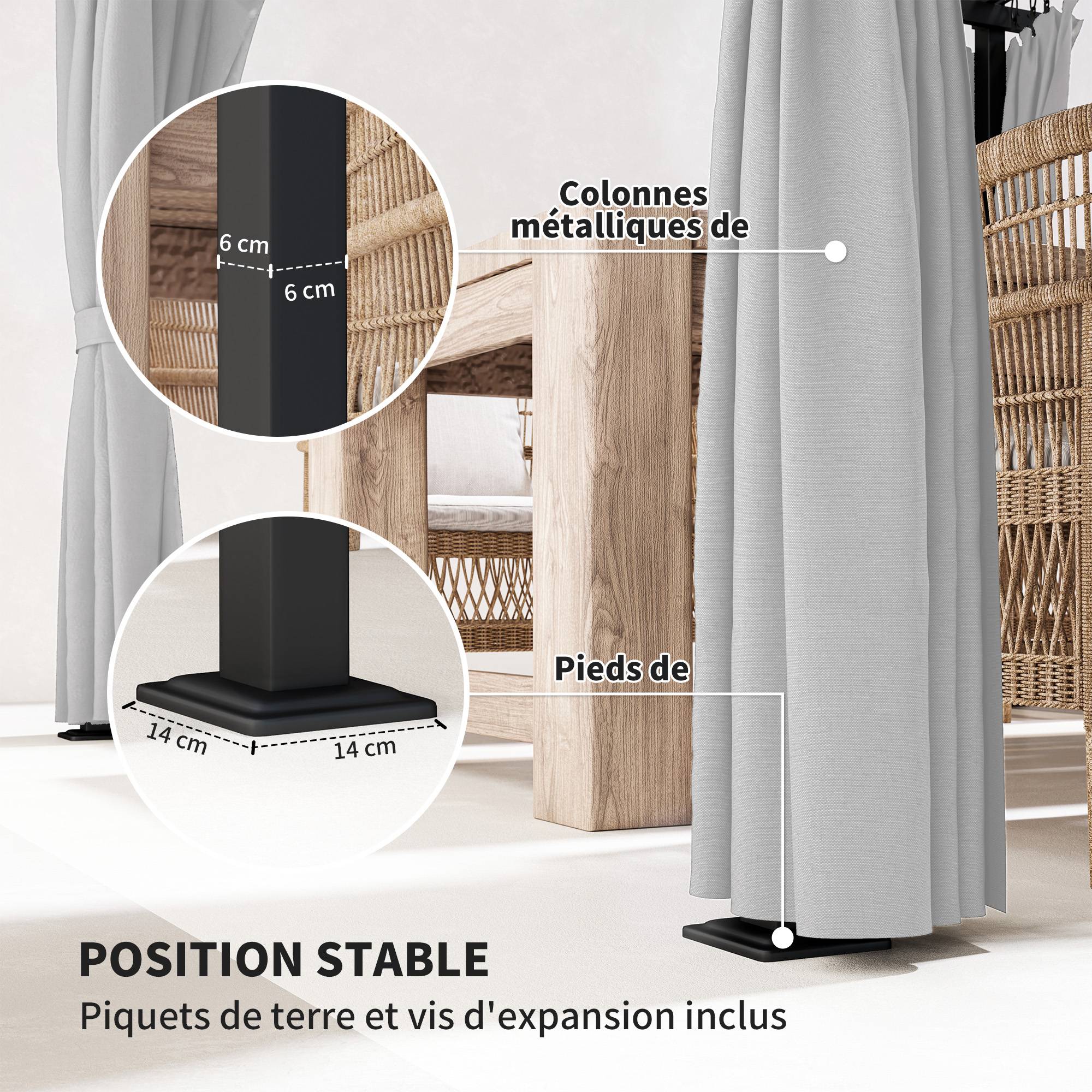 Pergola rétractable métal extérieur ombrage ajustable 582x292cm gris clair - ComfortXL Outdoor Living - Image 9