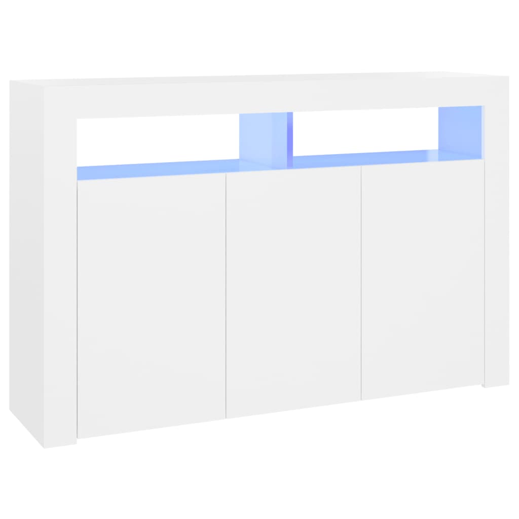 Vidaxl - Buffet avec lumières LED Blanc 115,5x30x75 cm - vidaXL - Imagen 1