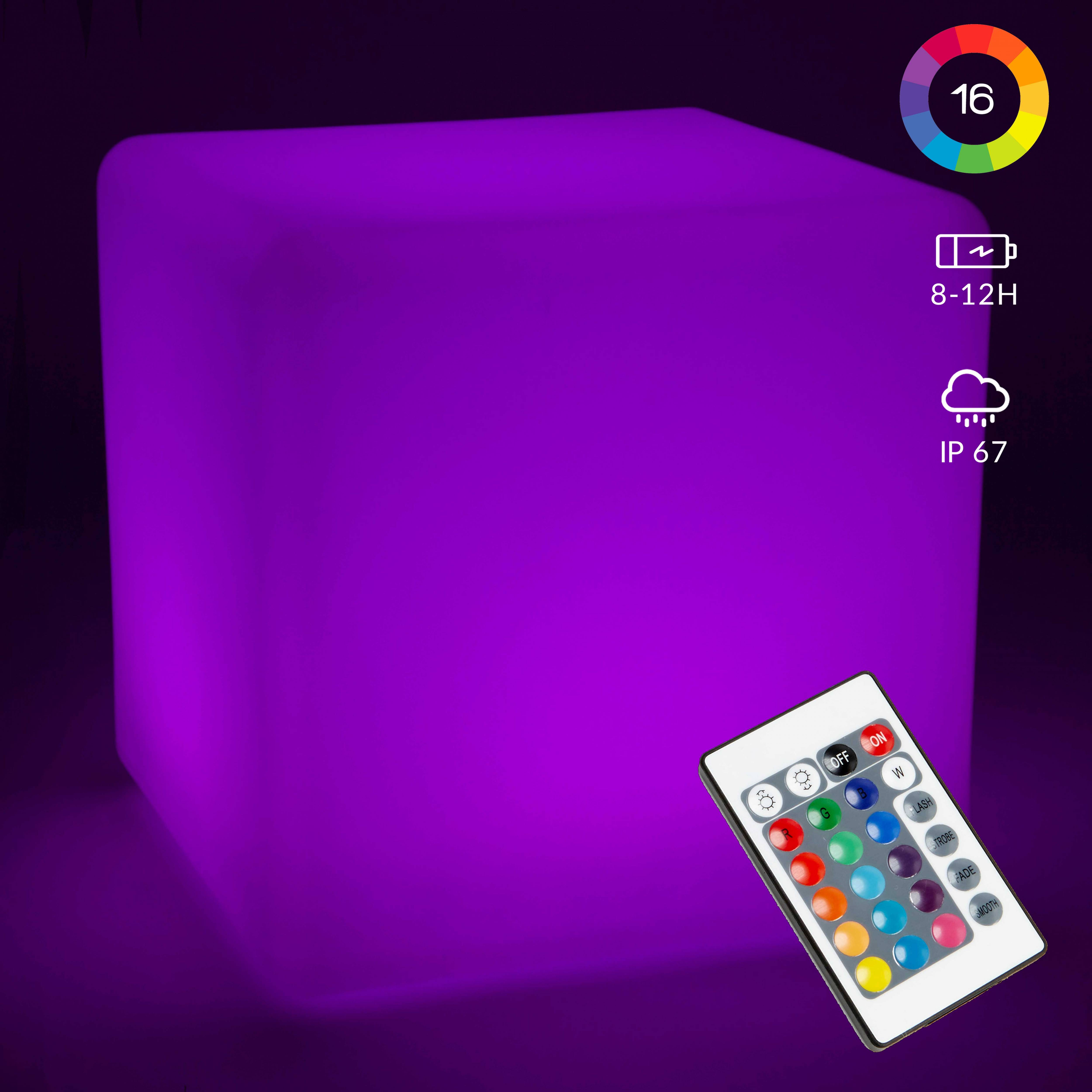 Oviala - Cube LED multicolore rechargeable 43cm
Shine - Oviala - Imagen 3