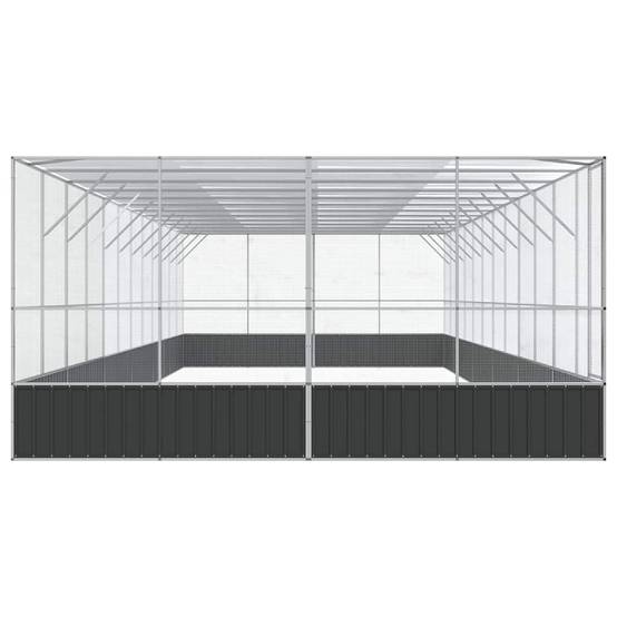 Volière XXL Jardin Acier Galvanisé 1246x414cm Argent - ComfortXL Outdoor Living - Image 4