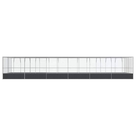 Volière XXL Jardin Acier Galvanisé 1246x414cm Argent - ComfortXL Outdoor Living - Image 3