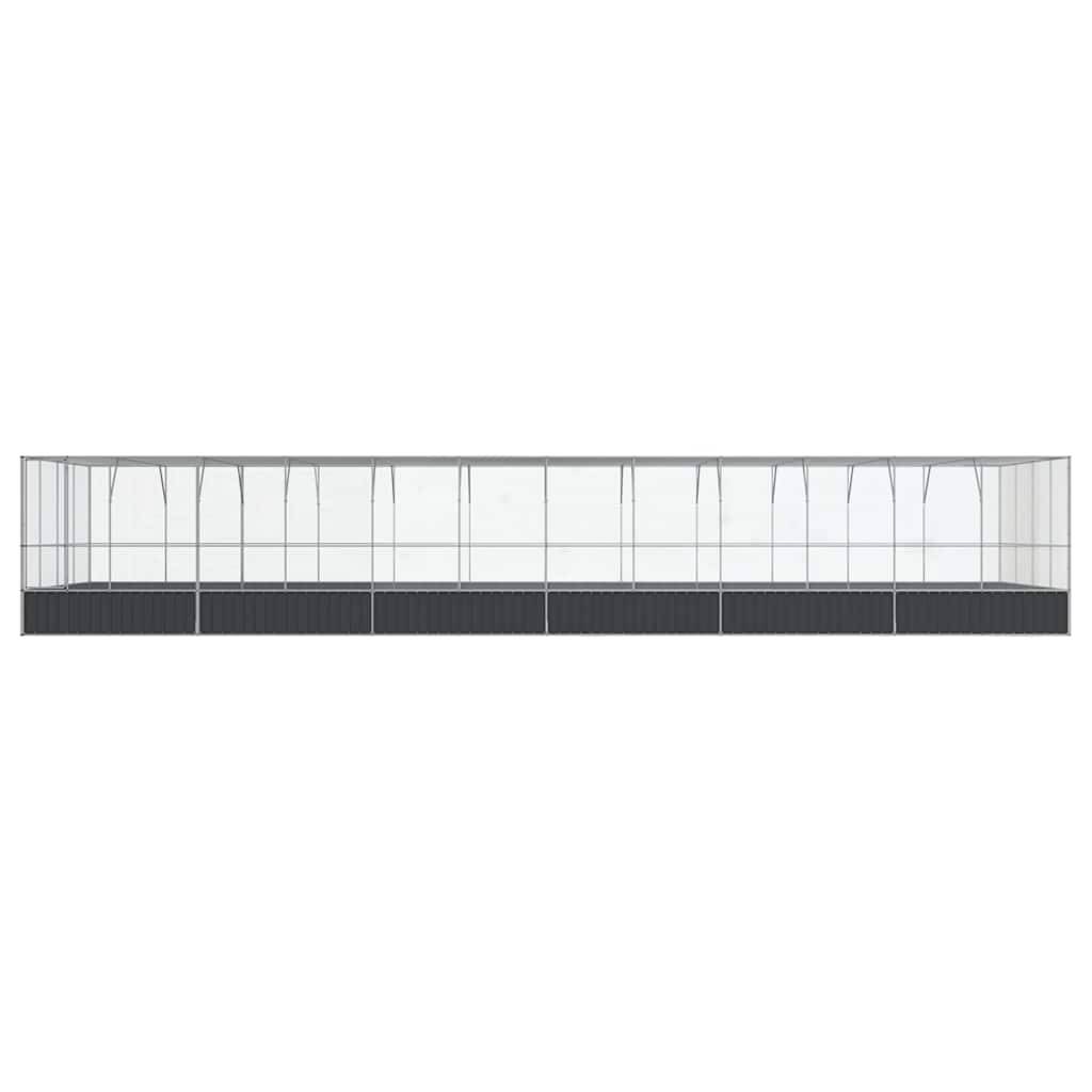 Volière XXL Jardin Acier Galvanisé 1246x414cm Argent - ComfortXL Outdoor Living - Image 3