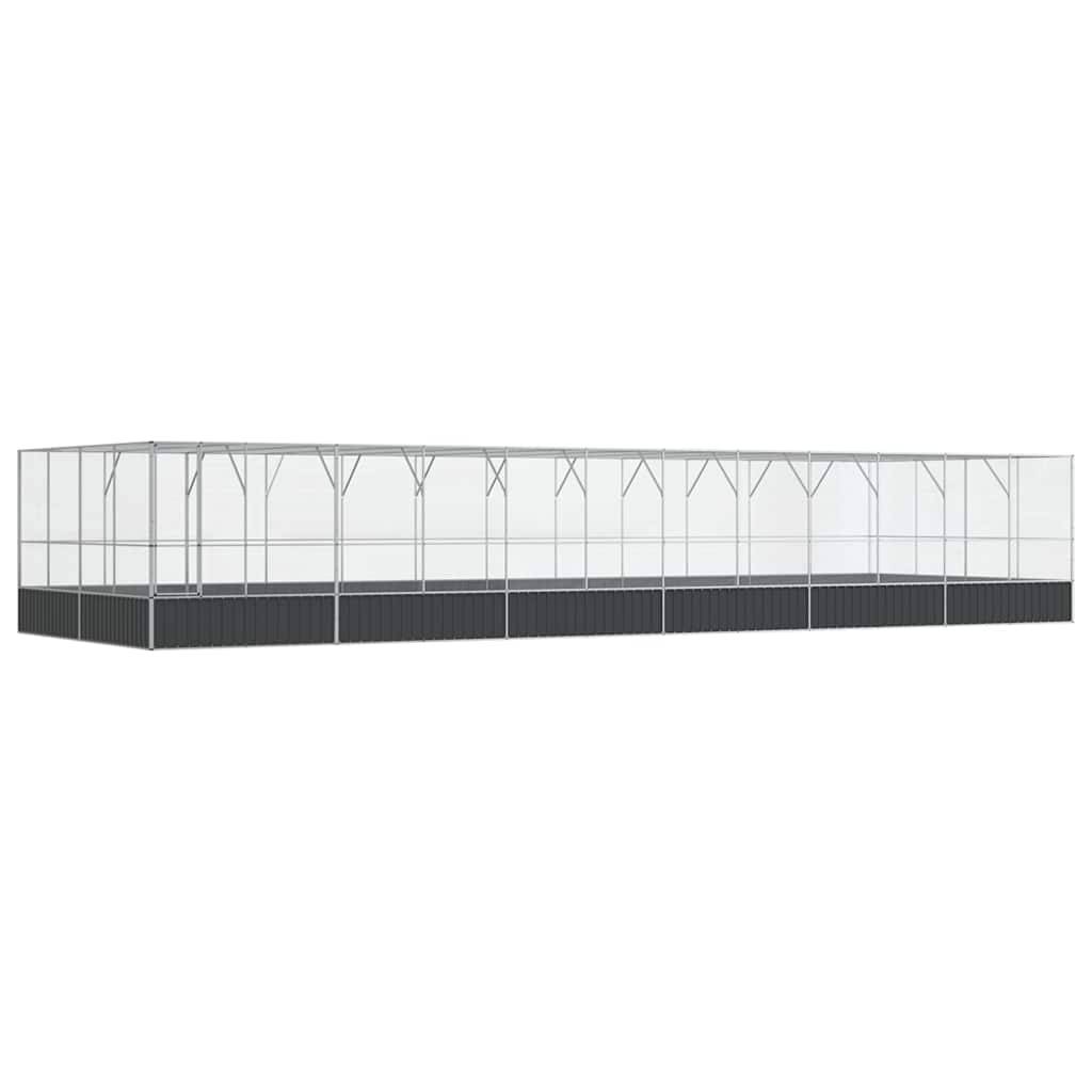 Volière XXL Jardin Acier Galvanisé 1246x414cm Argent - ComfortXL Outdoor Living - Image 2