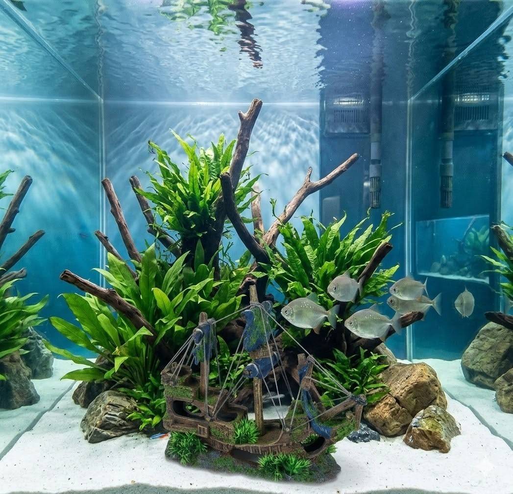 Décoration aquarium grande épave de navire cachettes poissons 31 cm - Image 3