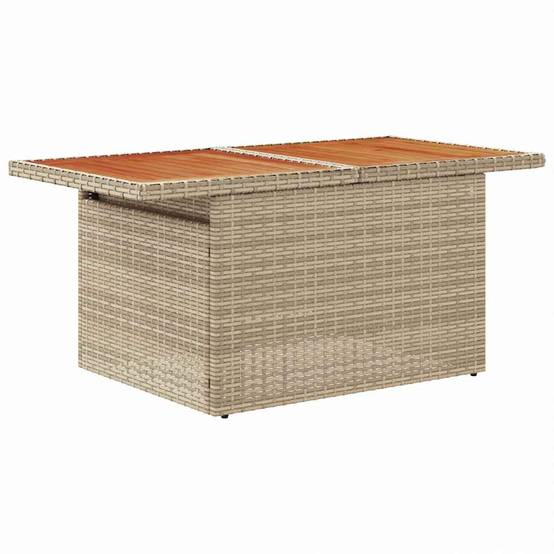 Mobilier de Jardin 6 Éléments en Résine Tressée avec Rangement et Pouf Beige – ComfortXL Outdoor Living - Image 7