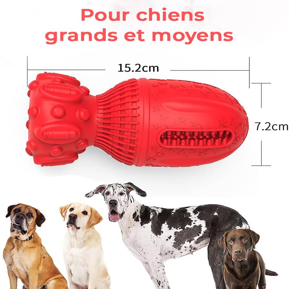 Petsation - Jouet rouge en latex à mâcher robuste et résistant pour moyens et grands chiens - Petsation - Imagen 6