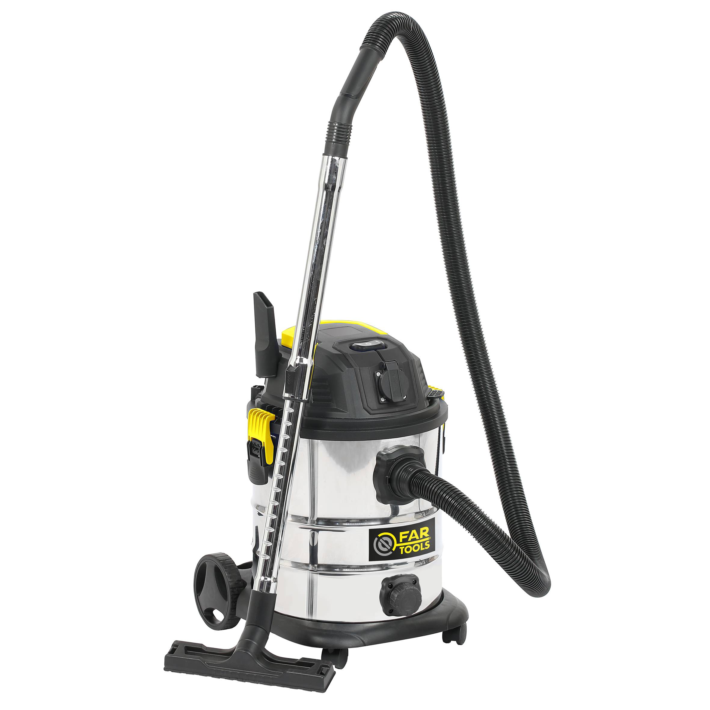 Aspirateur eaux & poussières 1400W cuve inox 25L avec prise asservie FARTOOLS - Imagen 1