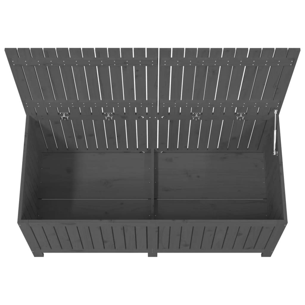 Boîte de Rangement Géante en Bois de Pin Massif avec Assistance Ouverture pour Extérieur Gris 147 cm – ComfortXL Outdoor Living - Image 8