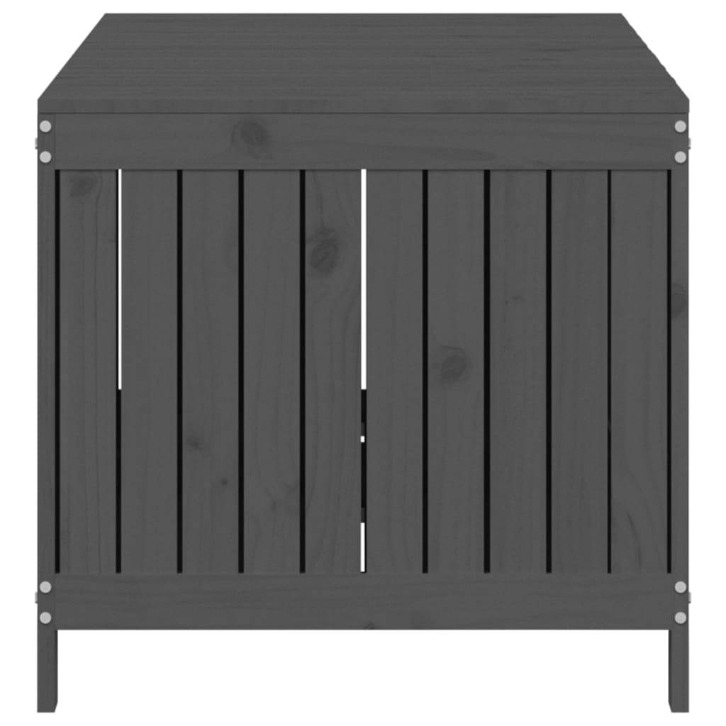 Boîte de Rangement Géante en Bois de Pin Massif avec Assistance Ouverture pour Extérieur Gris 147 cm – ComfortXL Outdoor Living - Image 7