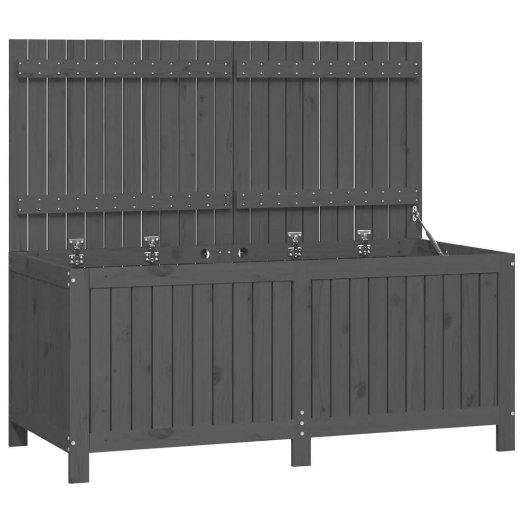 Boîte de Rangement Géante en Bois de Pin Massif avec Assistance Ouverture pour Extérieur Gris 147 cm – ComfortXL Outdoor Living - Image 2
