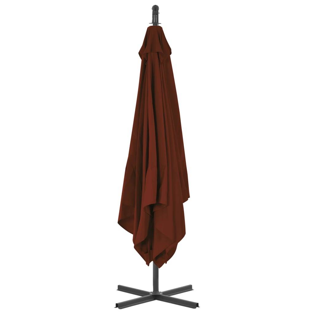 Helloshop26 - Parasol meuble de jardin déporté avec mât en acier 250 x 250 cm terre cuite - Imagen 4