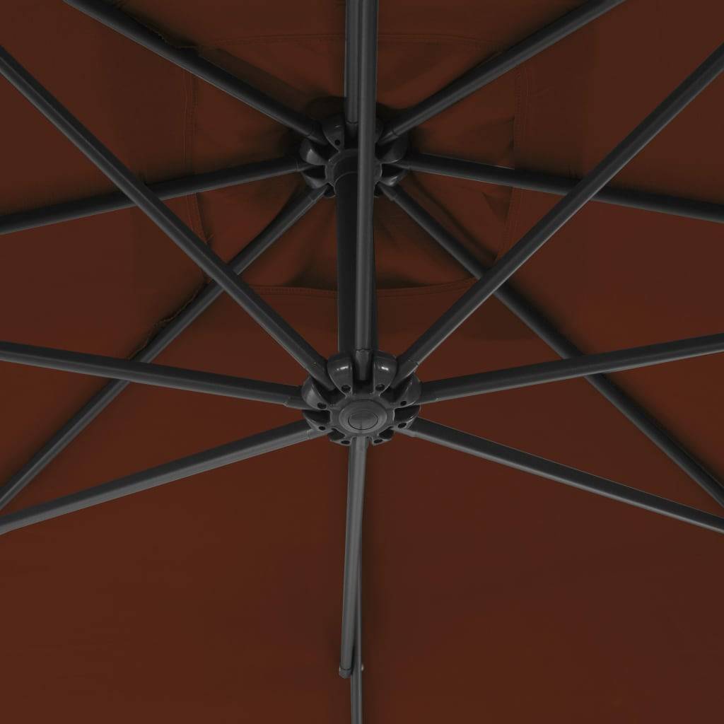 Helloshop26 - Parasol meuble de jardin déporté avec mât en acier 250 x 250 cm terre cuite - Imagen 5