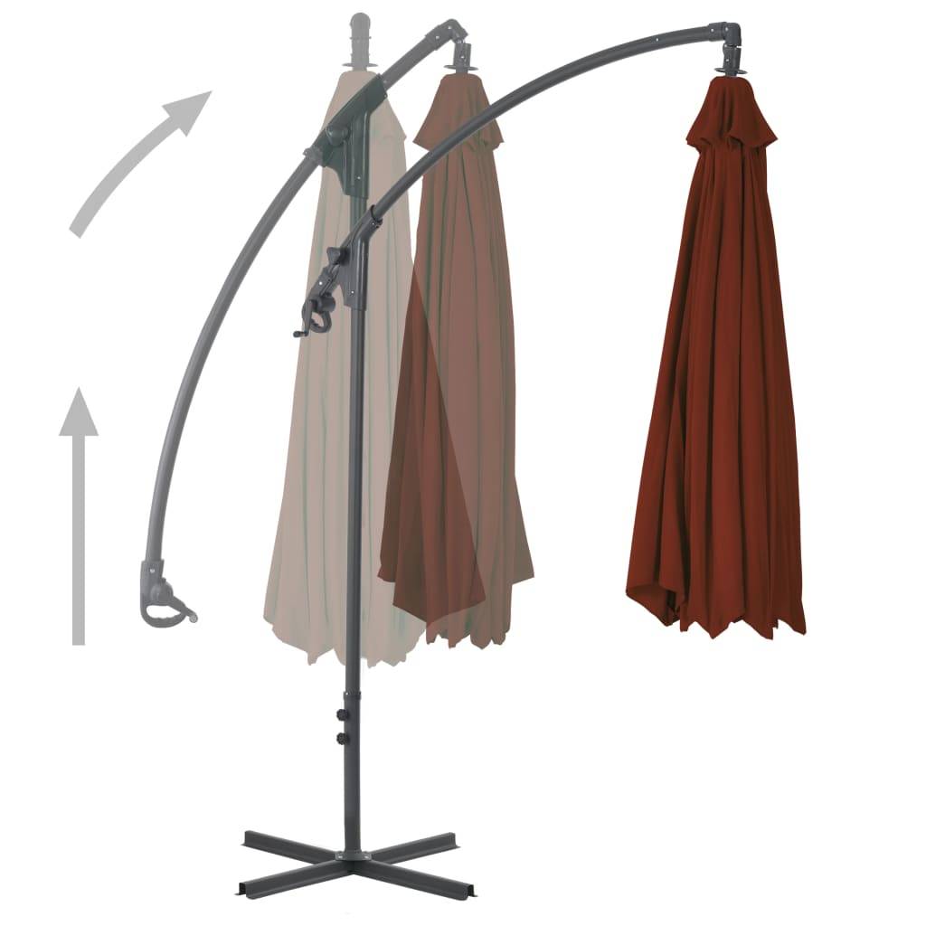 Helloshop26 - Parasol meuble de jardin déporté avec mât en acier 250 x 250 cm terre cuite - Imagen 2